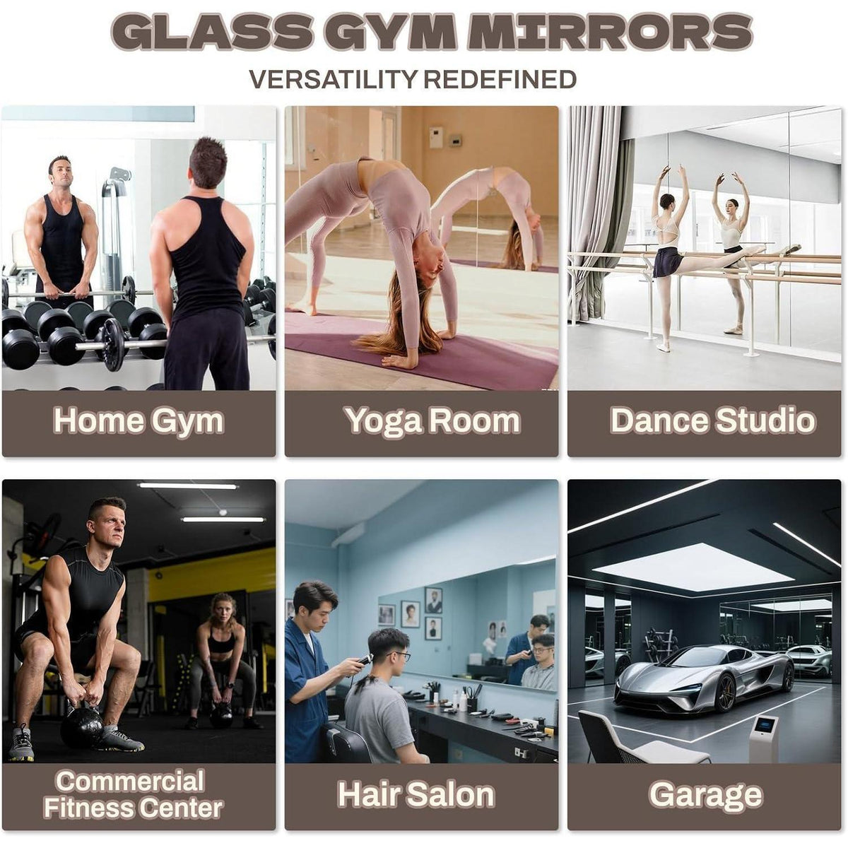 2x Ganzkörperspiegel 122x61cm – Fitness, Yoga & Wandmontage