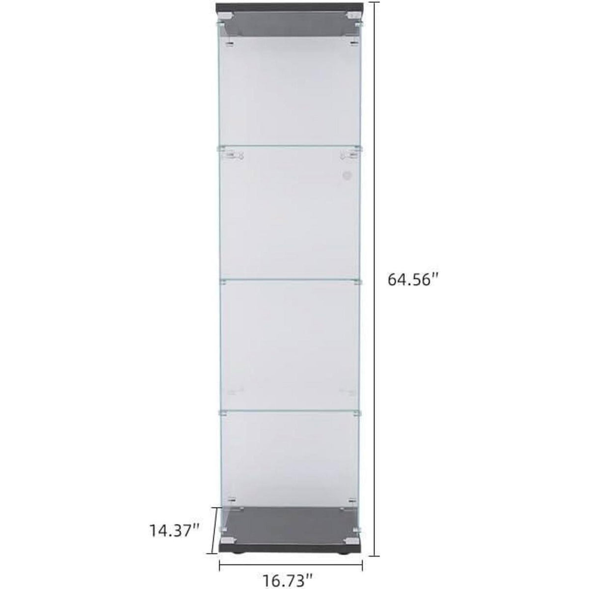 Glasvitrine Standvitrine Schwarz 4 Etagen 1 Tür