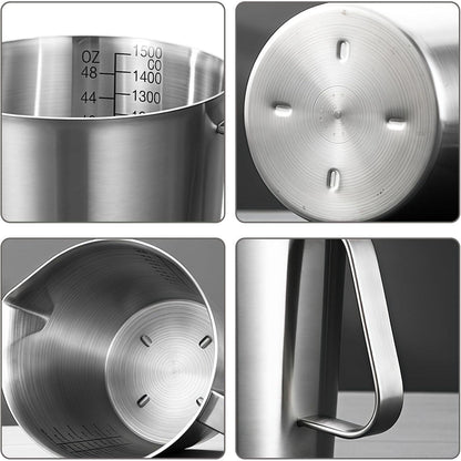 1500ml Edelstahl Messbecher mit Griff & Tropfschutz