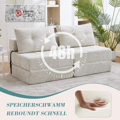 Klappbares Schlafsofa mit Kissen | Boneless Couch für Wohnzimmer
