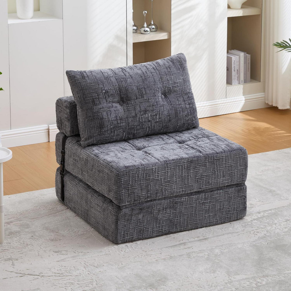 Klappbares Schlafsofa mit Kissen – Grau, Komfort & Platzsparend
