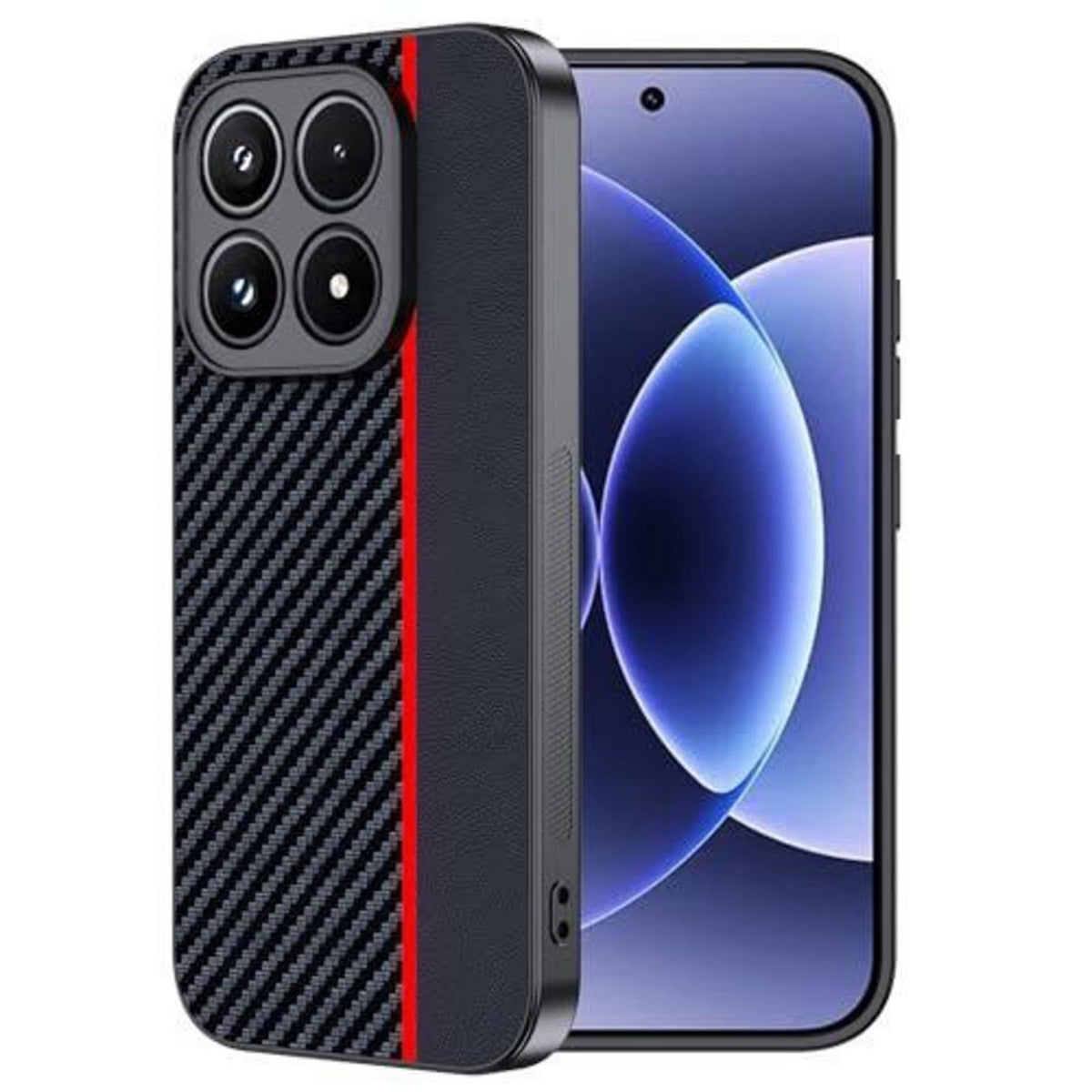 Xiaomi 17 5G Hülle: Wasserdicht, Stoßfest & Kohlefaser Rot/Schwarz
