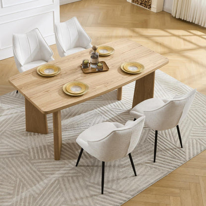 Esszimmerstühle 4er Set, Chenille Polsterstuhl Weiß
