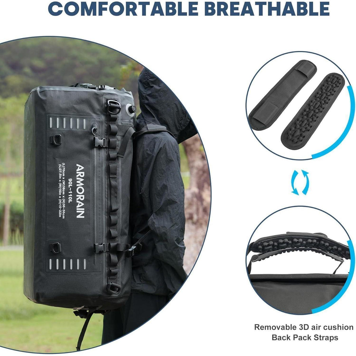 Wasserdichte Reisetasche 90-110L für Motorrad, Auto & Boot