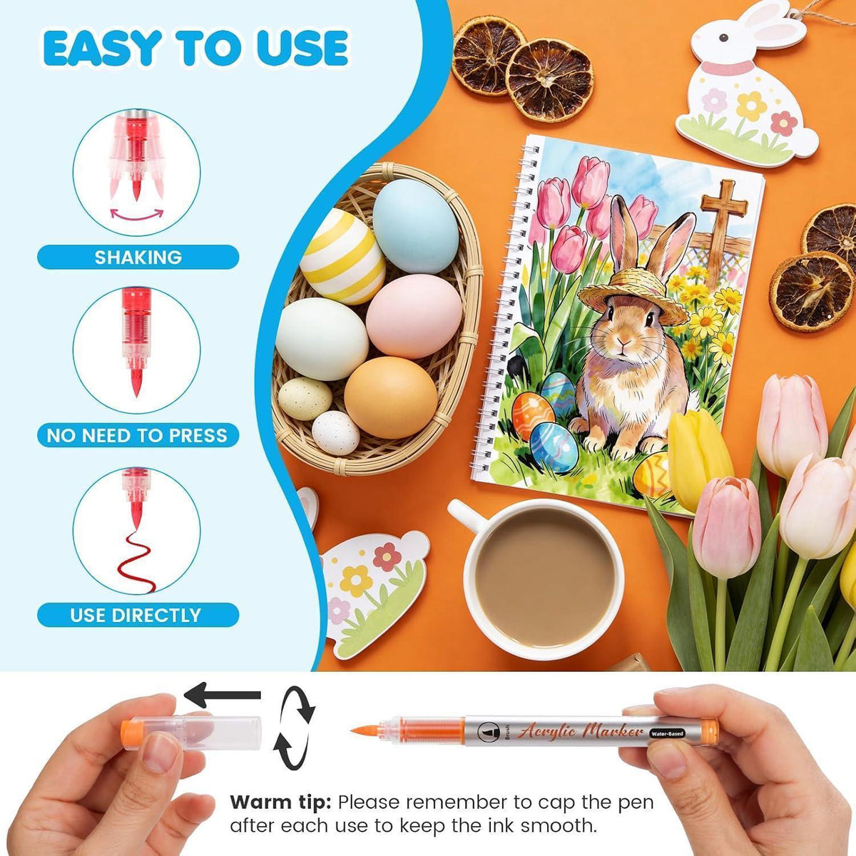 120 Acrylfarbmarker Set mit Pinselspitze – Vielseitig & Geschenkidee