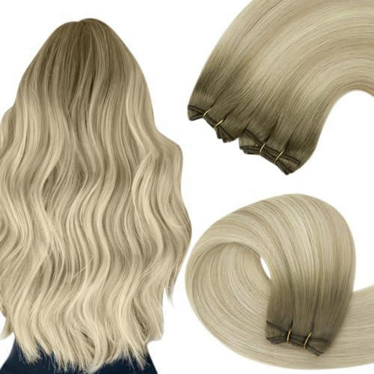 Blond Echthaar Tressen 50cm – Volumenspendend & Länger