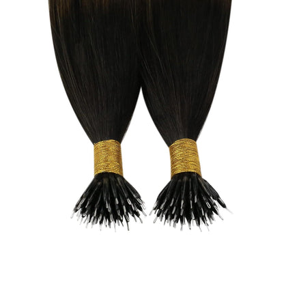 Nanoring Extensions Braun Balayage Blond - Echthaar 60cm