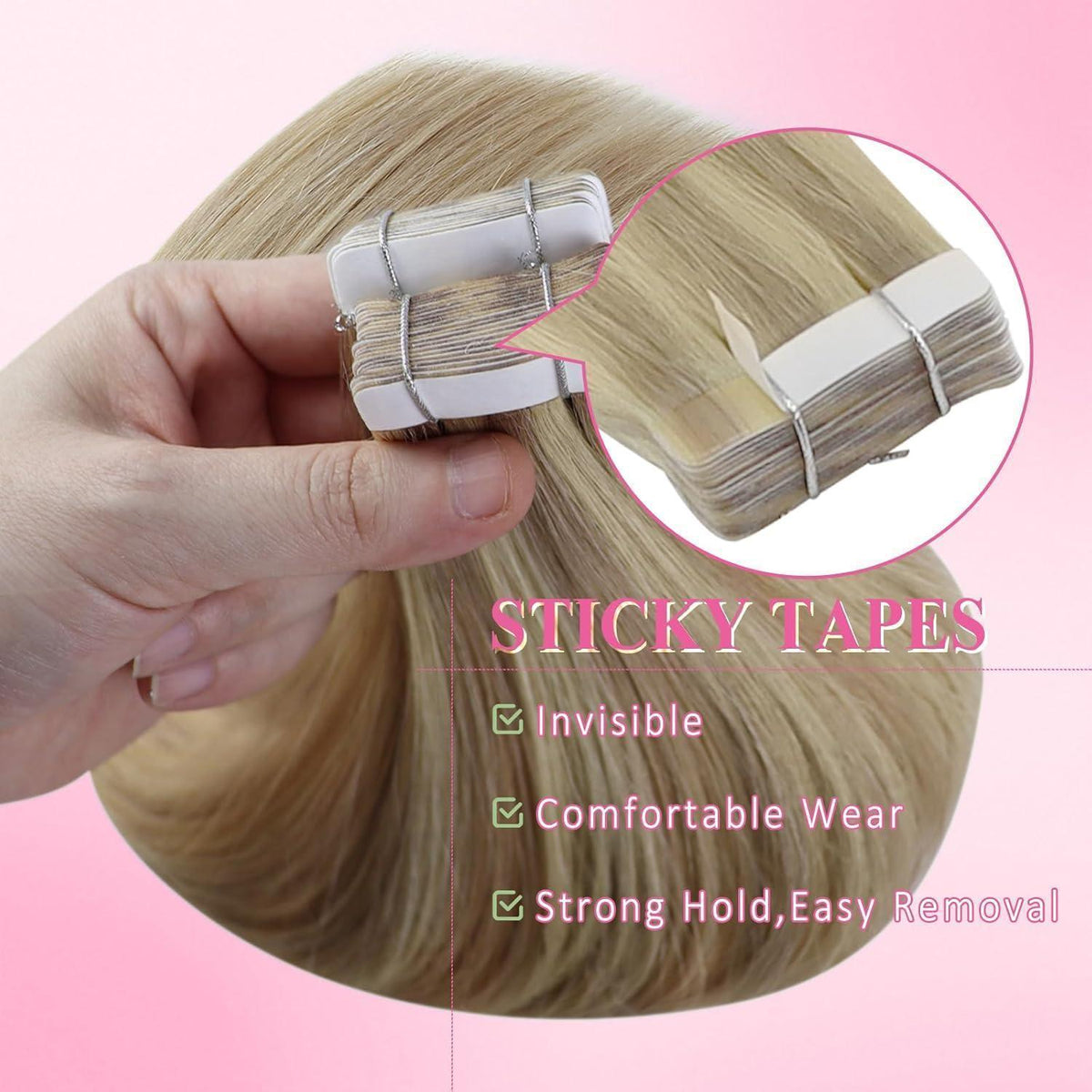 Blond Tape Extensions Echthaar 40cm - 20 Strähnen