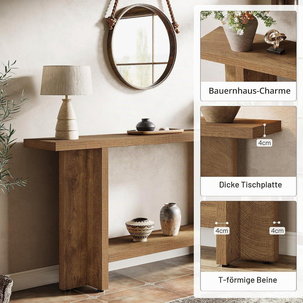 Schmaler Konsolentisch 150cm – Flur, Wohnzimmer, Foyer