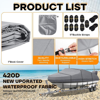 Bootsplane Wasserdicht 20-22ft – Abdeckplane für V-Rumpf Boote