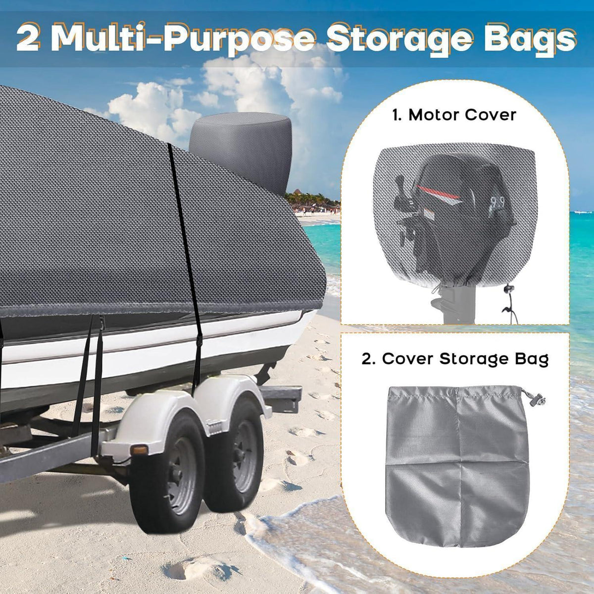 Bootsplane Wasserdicht 17-19ft – Abdeckplane für V-Rumpf Boot