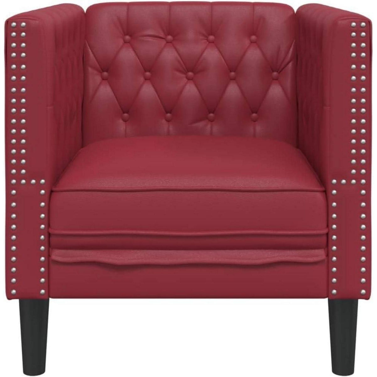 Chesterfield Sessel Kunstleder Wein – 1-Sitzer Polstersofa
