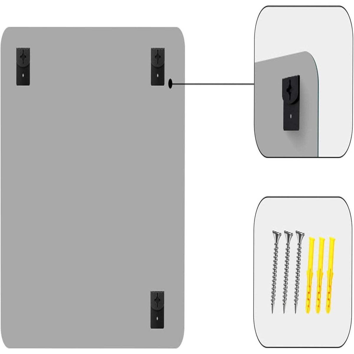 Rahmenloser Wandspiegel Rechteckig 120x60 cm – Modern & Klar