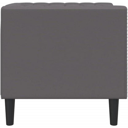 Chesterfield Sessel Grau Kunstleder – 1-Sitzer Polstersofa