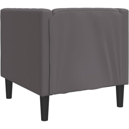Chesterfield Sessel Grau Kunstleder – 1-Sitzer Polstersofa