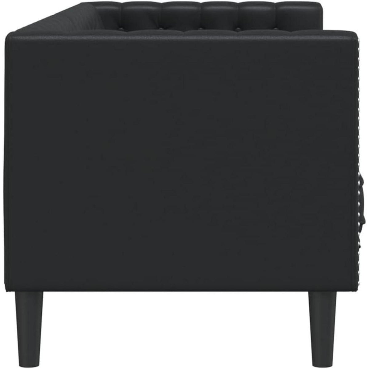 Chesterfield Sofa 3-Sitzer Schwarz Kunstleder