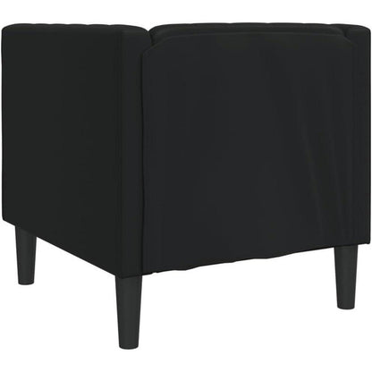 Chesterfield Sessel Schwarz Kunstleder 1-Sitzer
