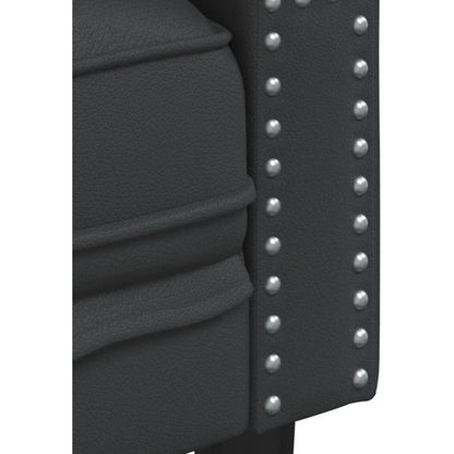 Chesterfield Sessel Schwarz Kunstleder 1-Sitzer