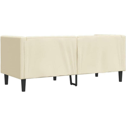 Chesterfield Sofa 2-Sitzer Creme Kunstleder Polstersofa