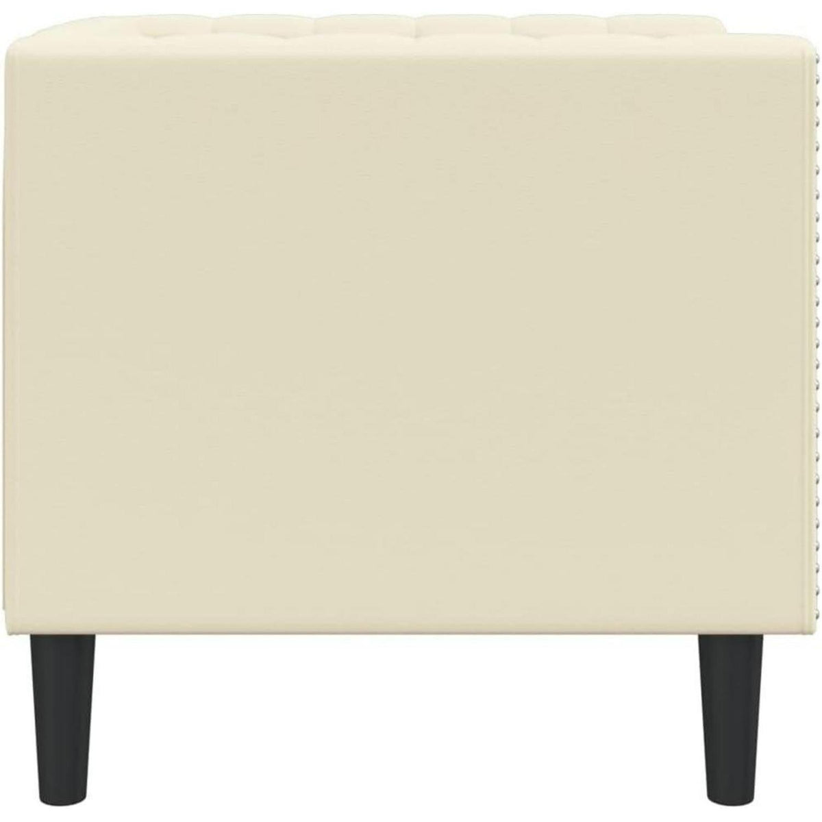 Chesterfield Sessel Creme Kunstleder 1-Sitzer Polstersofa