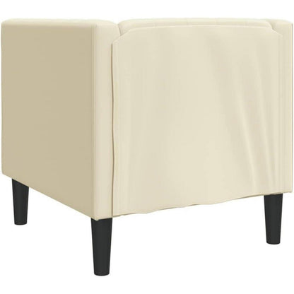 Chesterfield Sessel Creme Kunstleder 1-Sitzer Polstersofa