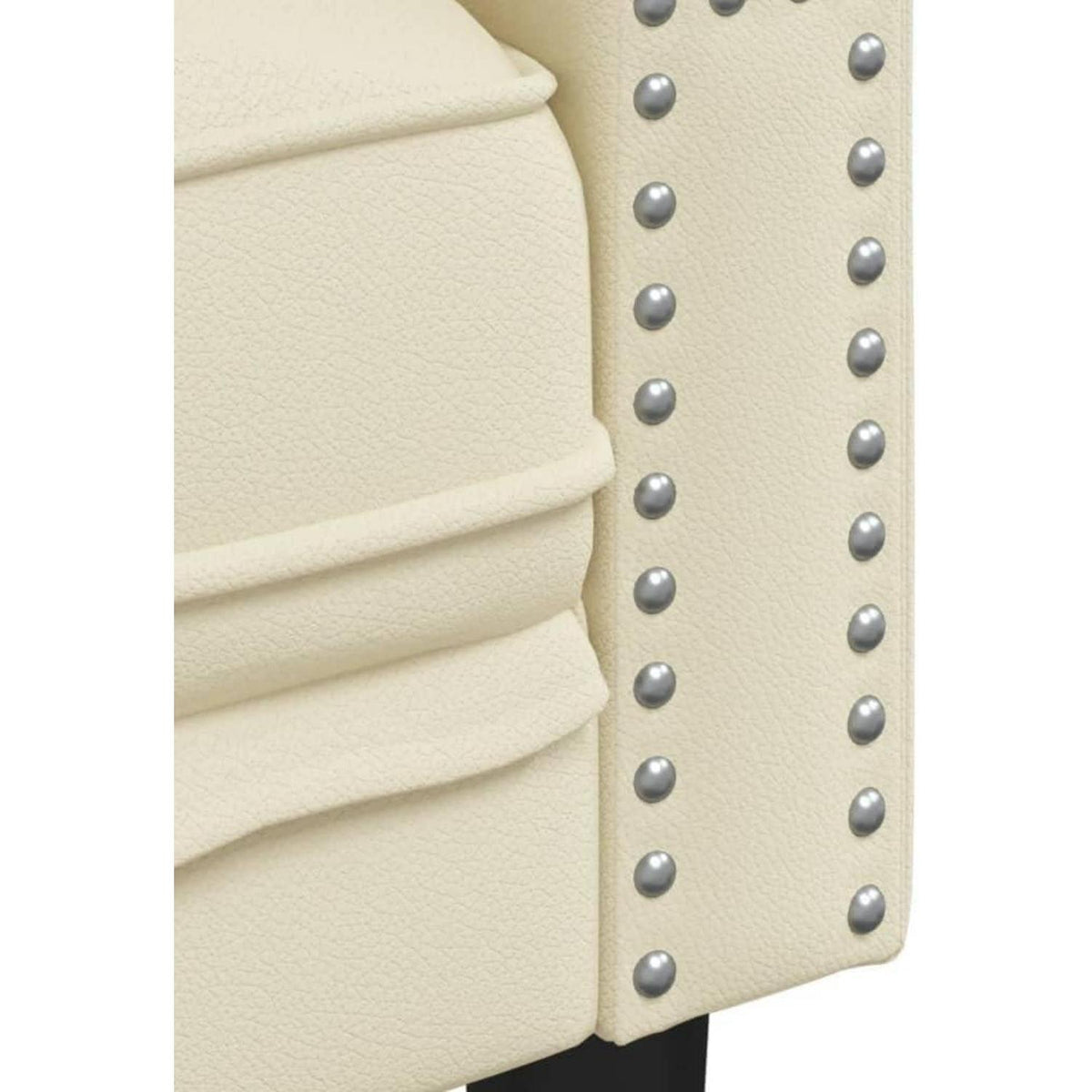 Chesterfield Sessel Creme Kunstleder 1-Sitzer Polstersofa
