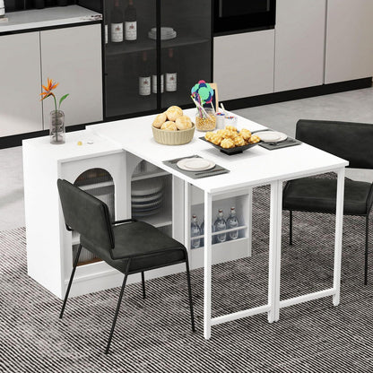 Klappbarer Esstisch mit Stauraum & Schublade – Weiß 121.5x76.7cm