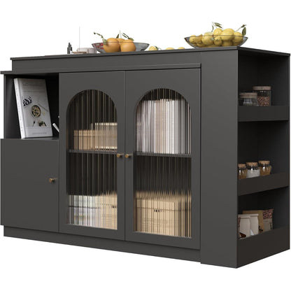 Klappbarer Esstisch mit Stauraum & Schublade – 120x103cm Schwarz