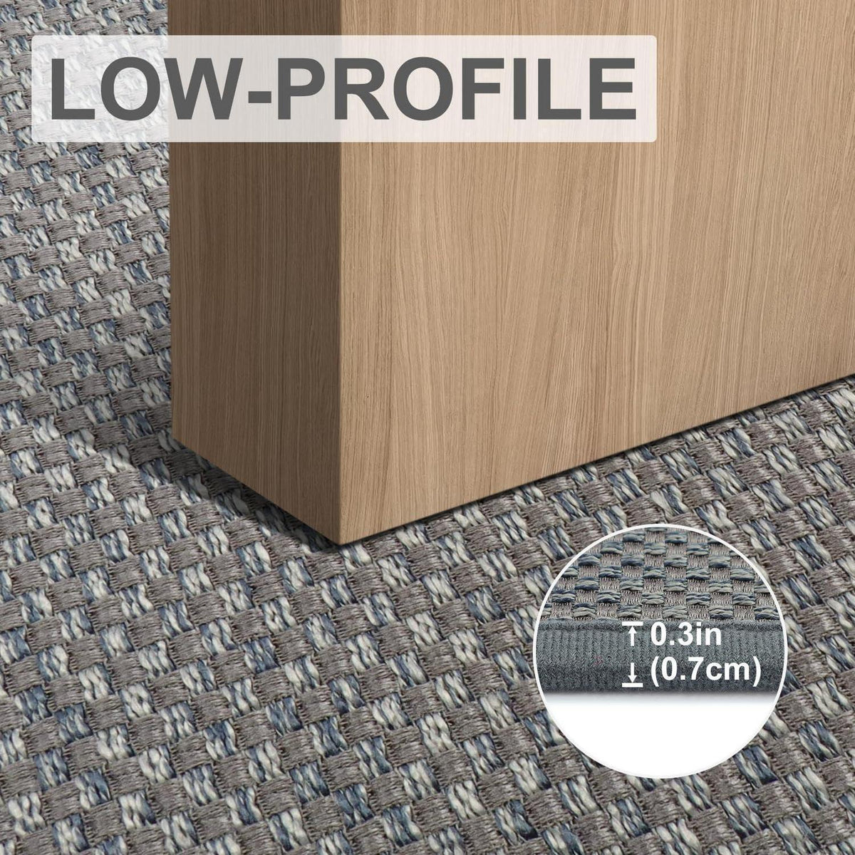 Rutschfeste Fußmatte Innen 81x121 cm – Grau, Saugfähig & Waschbar