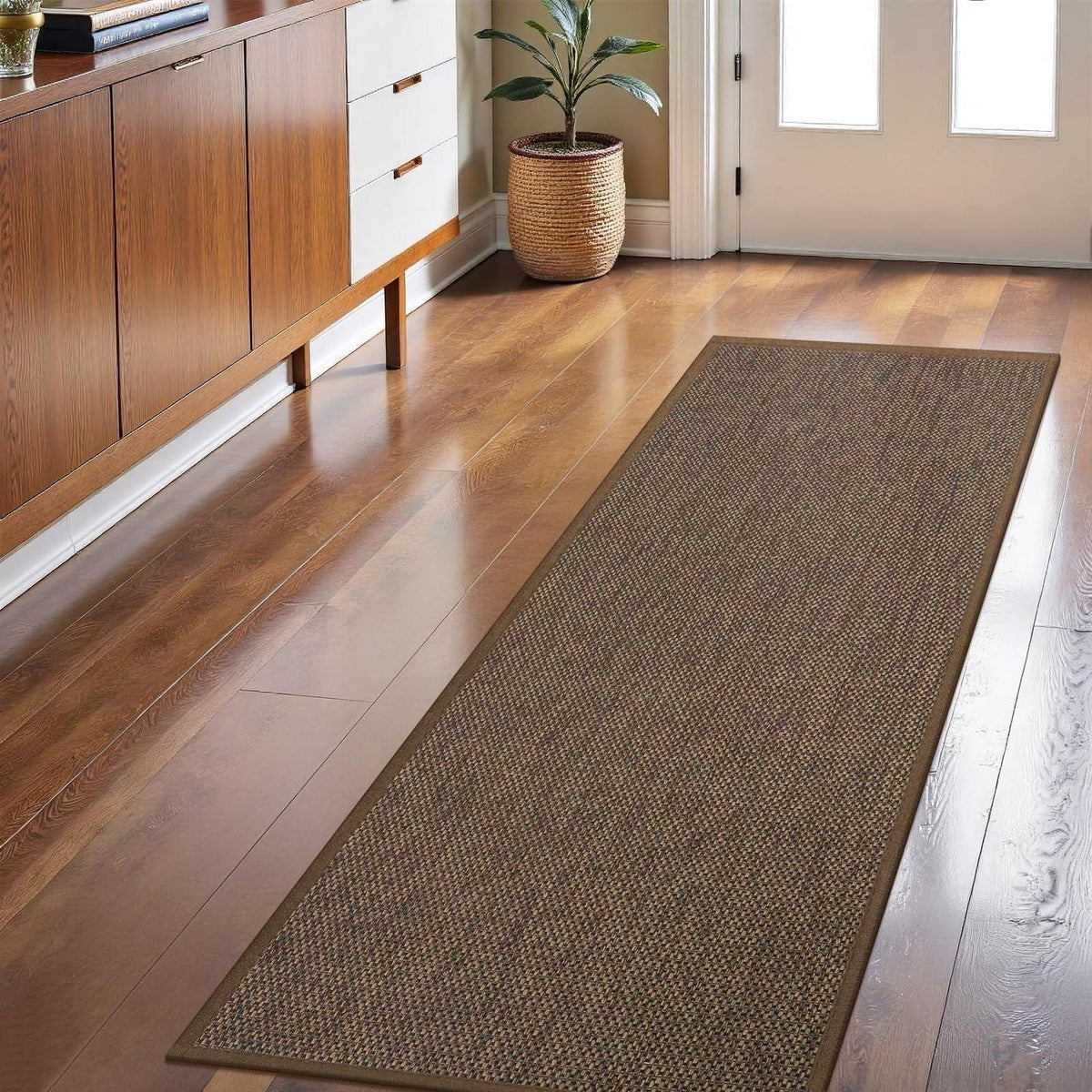 Fussmatte Innen 60x150 cm – Rutschfest & Waschbar Braun