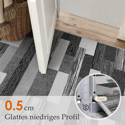 Waschbarer Teppich Schwarz 160x230cm – Modern & Rutschfest
