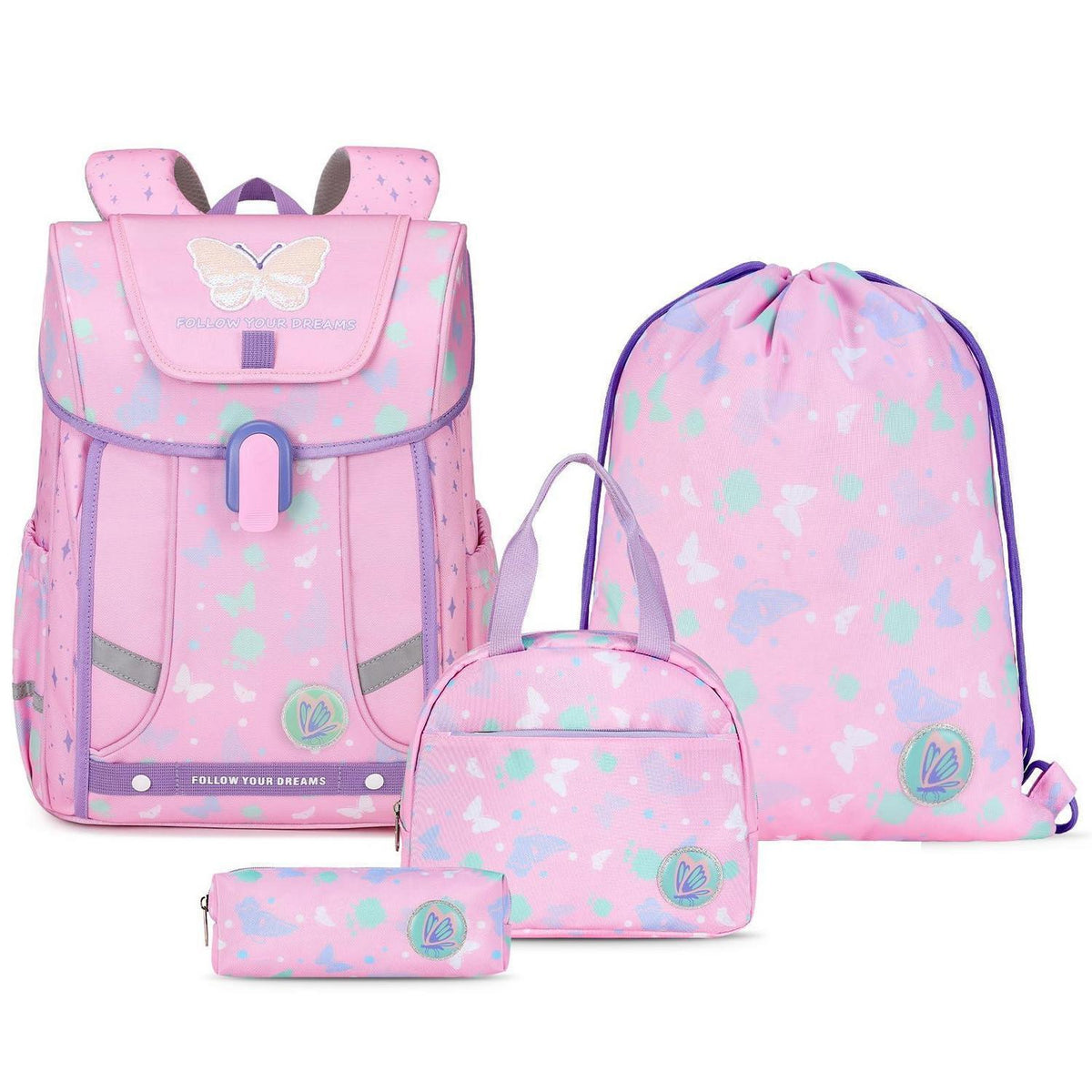 Schulranzen Set 4-teilig Mädchen Rosa – Ergonomisch & Praktisch