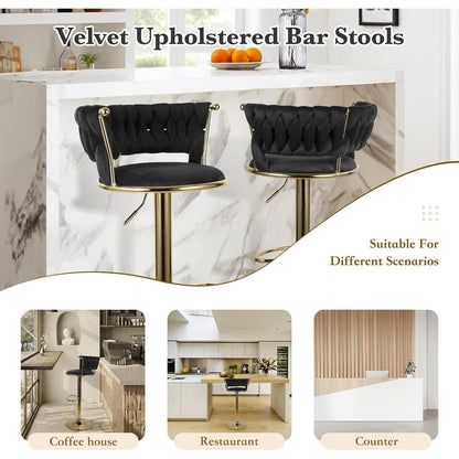 Höhenverstellbarer Barhocker 2er Set – Gold/Schwarz