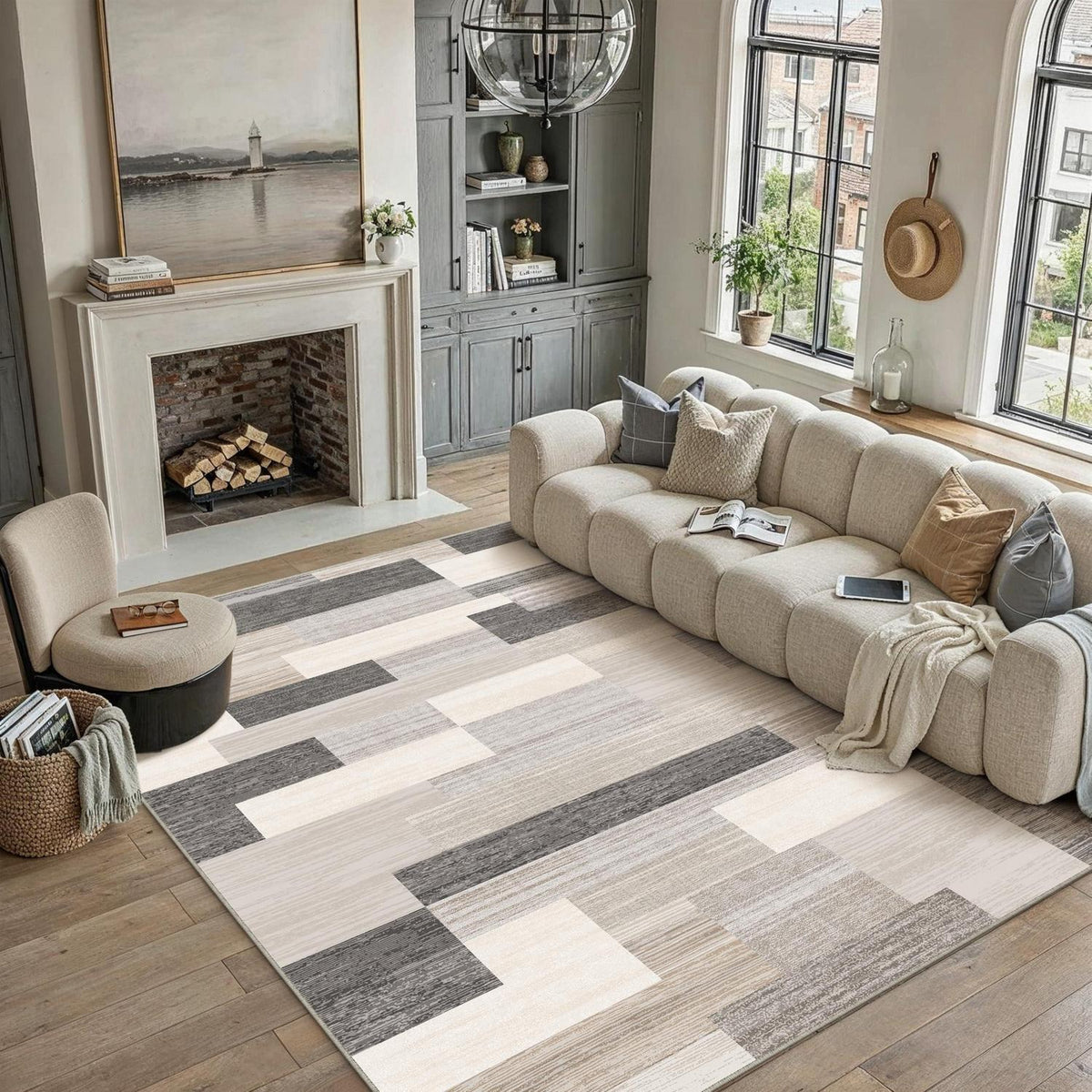 Waschbarer Teppich Beige 200x300cm – Modern & Flauschig