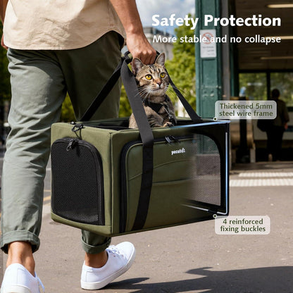 Faltbare Katzen Transportbox mit Erweiterung & Ausbruchschutz