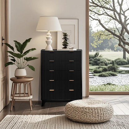 Schwarzes Sideboard mit 5 Schubladen – Modern & Viel Stauraum