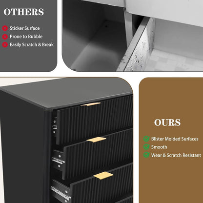 Schwarzes Sideboard mit 5 Schubladen – Modern & Viel Stauraum