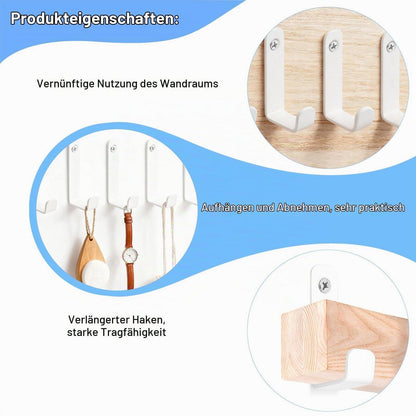 Kleiderhaken Wand Weiß 5 Stück mit Schrauben