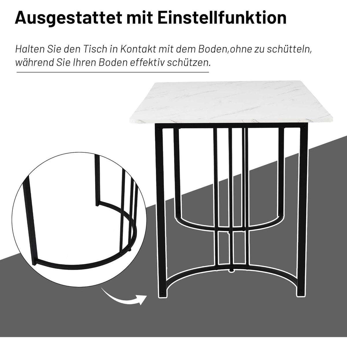 Essgruppe für 4 Personen – Küchentisch mit Samtstühlen Schwarz Weiß