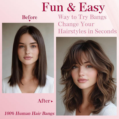 Clip-in Pony Echthaar Wispy Bangs #613 Blond