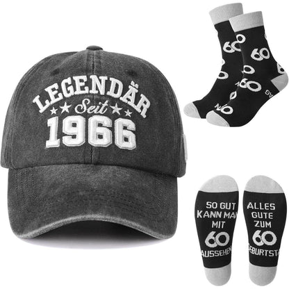 60. Geburtstag Geschenk für Mann: Kappe & Socken Set