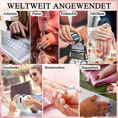 Künstliche Nägel Mandel French Nude Weiß Glänzend 24 Stück