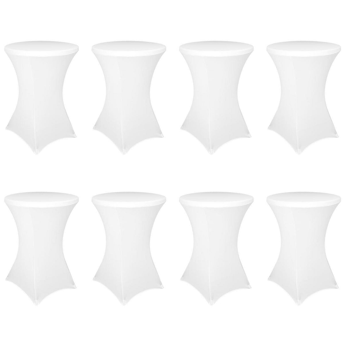 Stehtisch Husse 8er Set Weiß Ø 70-75 cm Stretch & Waschbar