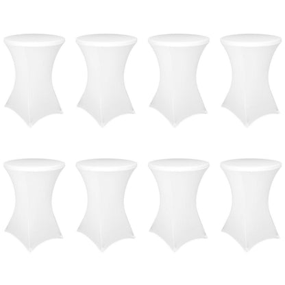 Stehtisch Husse 8er Set Weiß Ø 70-75 cm Stretch & Waschbar