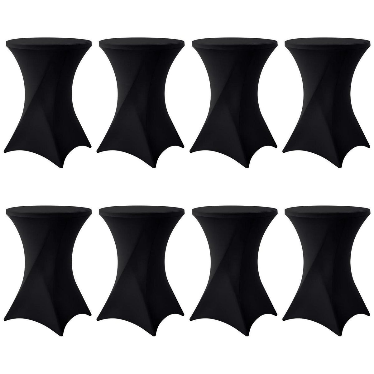 Schwarz Stretch Stehtisch Husse 8er-Set Ø 80-85 cm
