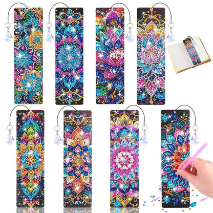 Diamond Painting Lesezeichen Mandala – 8er Set zum Basteln