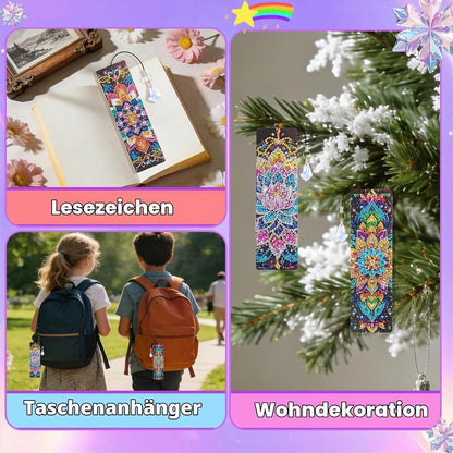 Diamond Painting Lesezeichen Mandala – 8er Set zum Basteln