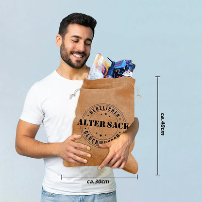 Geschenkset 50. Geburtstag Männer: Sack, Cap & Socken