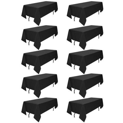 10x Tischdecke Schwarz 153x260cm | Rechteckig & Vielseitig
