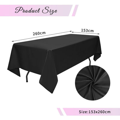 10x Tischdecke Schwarz 153x260cm | Rechteckig & Vielseitig